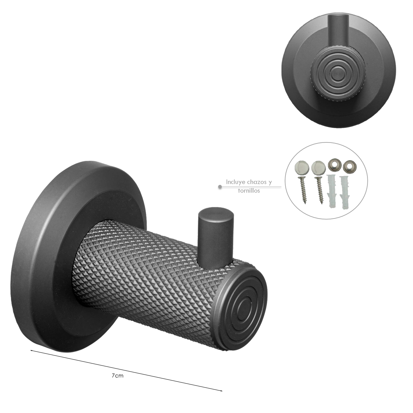 Perchero Para Baño en Aluminio Gris Zafiro