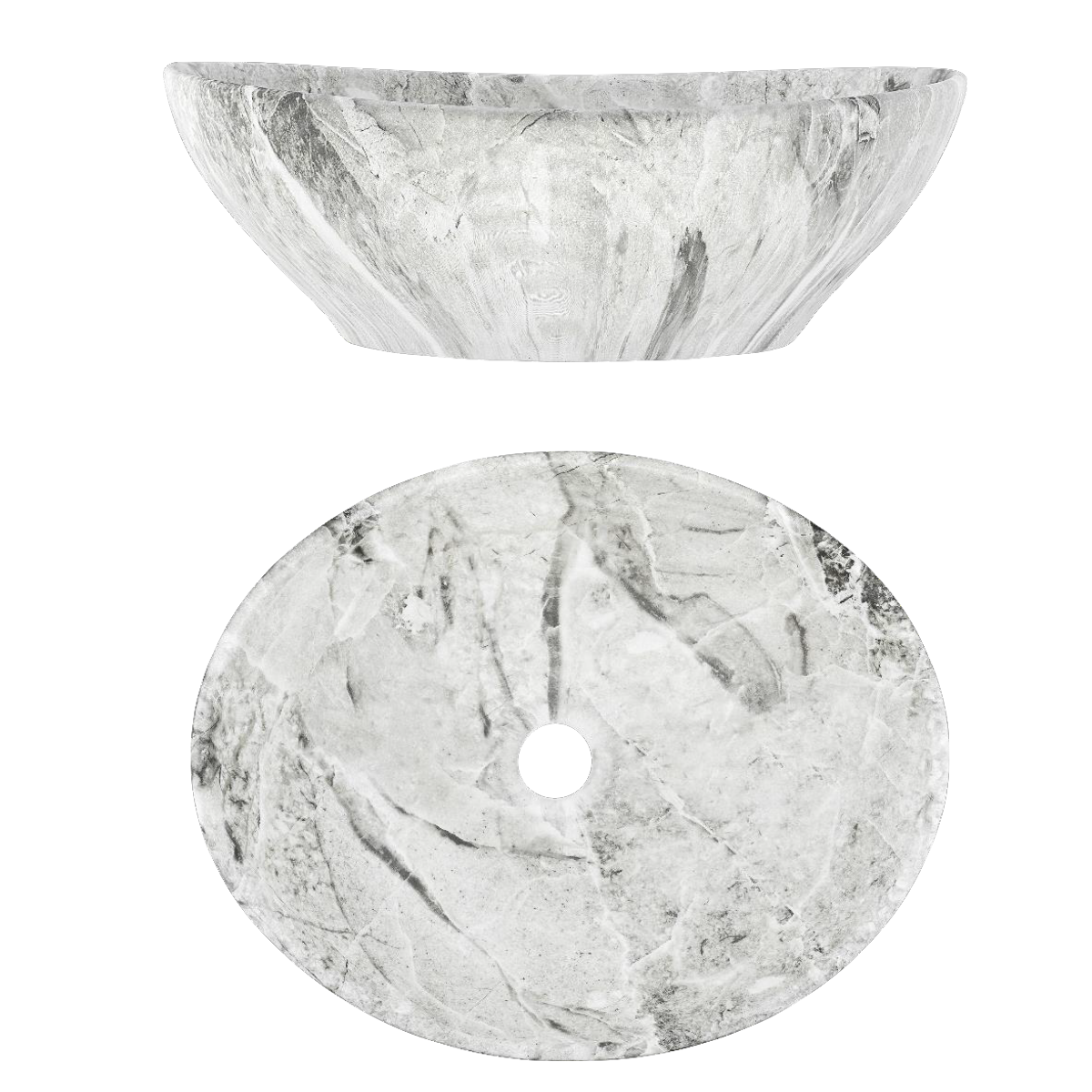 Lavamanos Ovalado De Sobreponer Gris