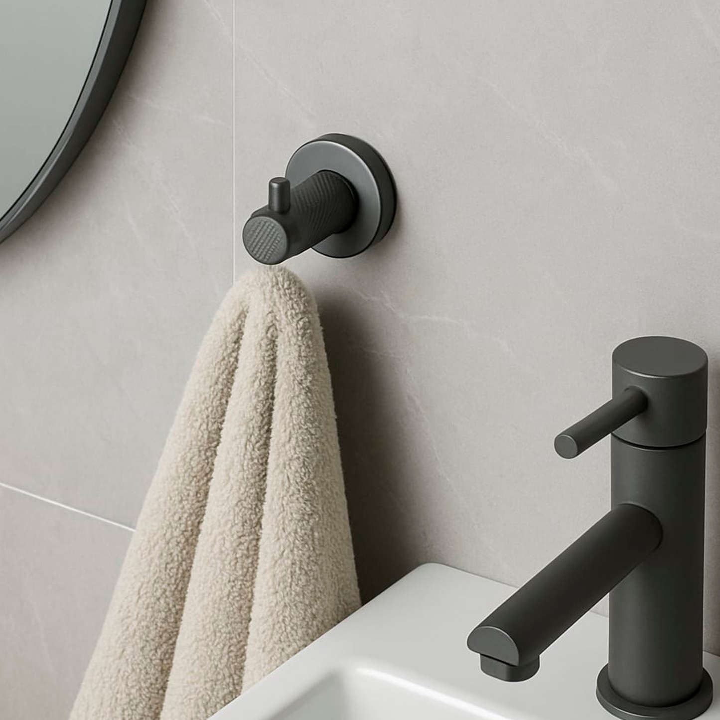 Perchero Para Baño en Aluminio Gris Zafiro