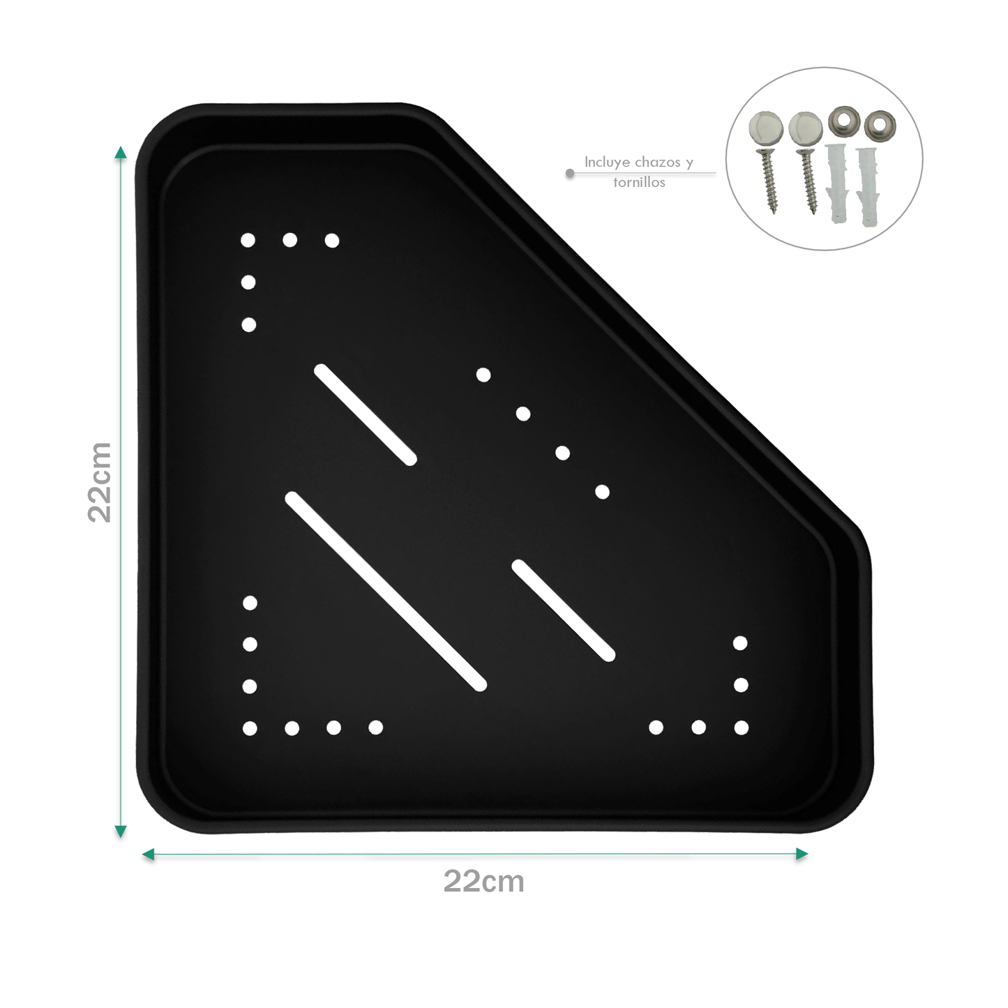 Repisa Esquinera para Baño Negra Aluminio Modern