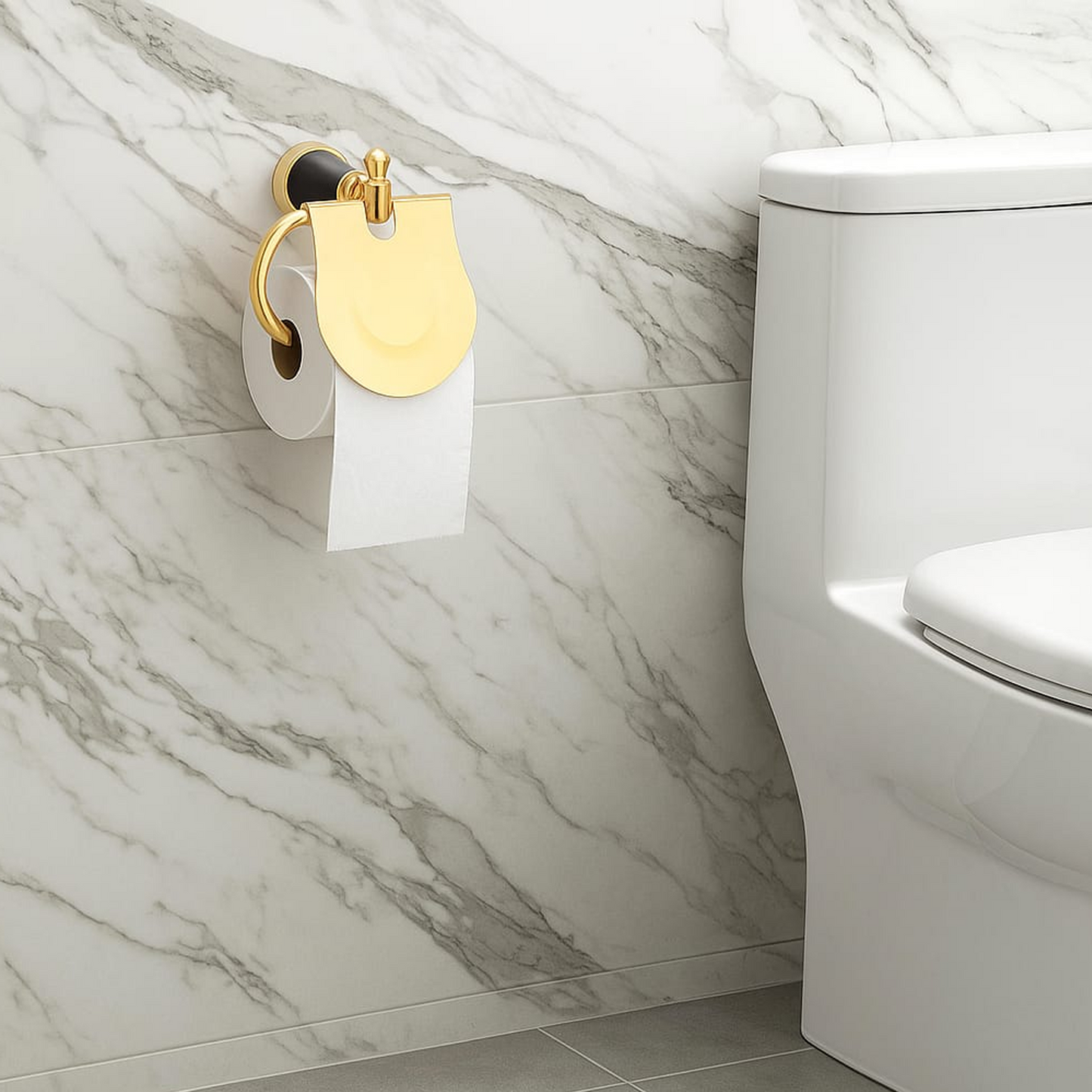Portarrollo para Baño Aluminio Dorado Diamante