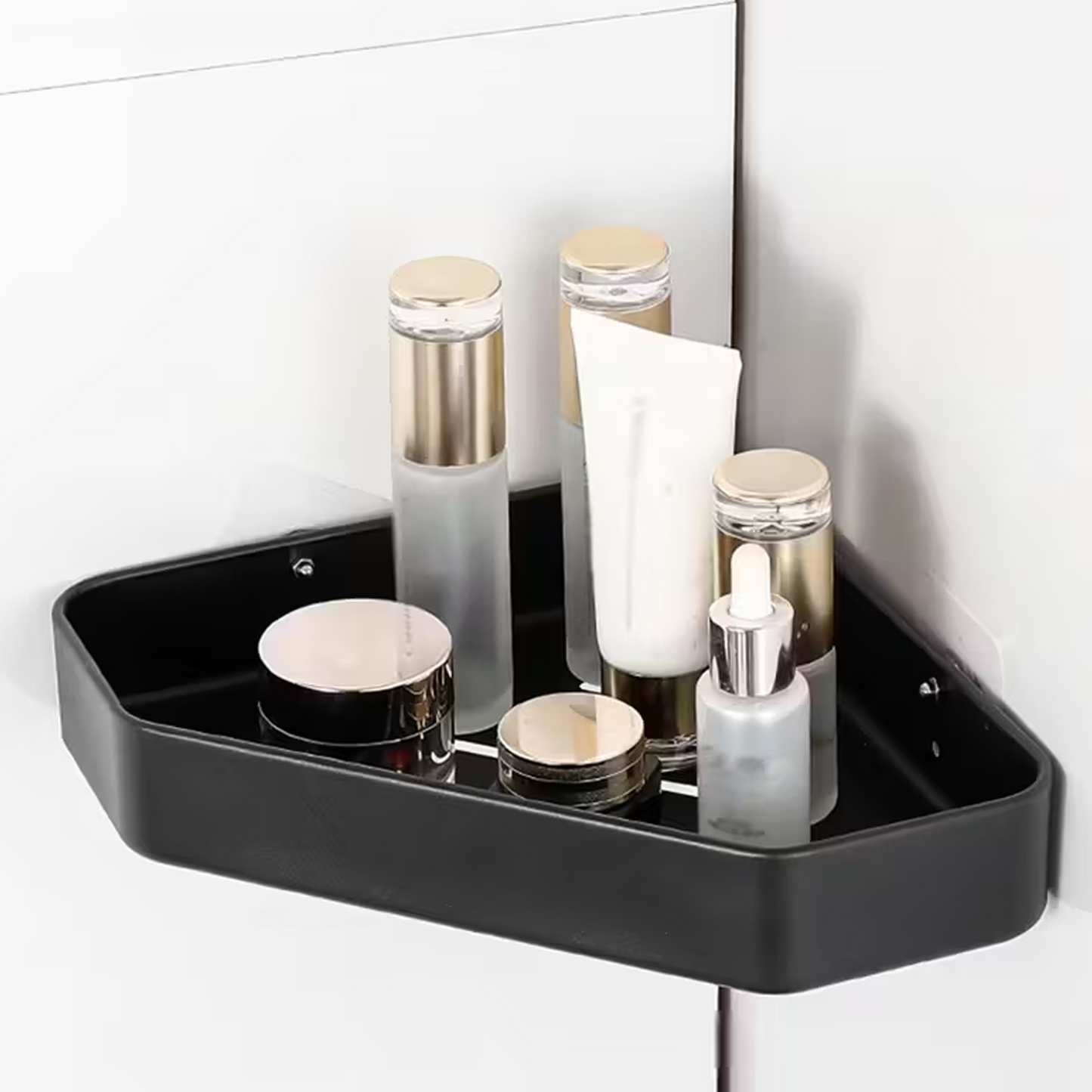 Repisa Esquinera para Baño Negra Aluminio Modern
