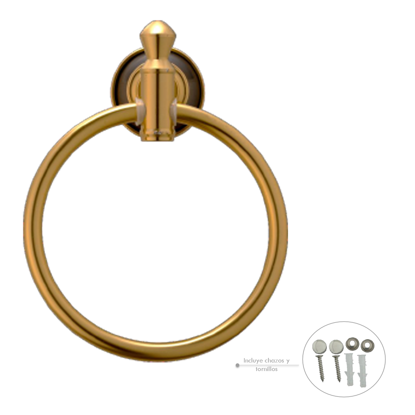 Toallero Aro para Baño Aluminio Dorado Diamante
