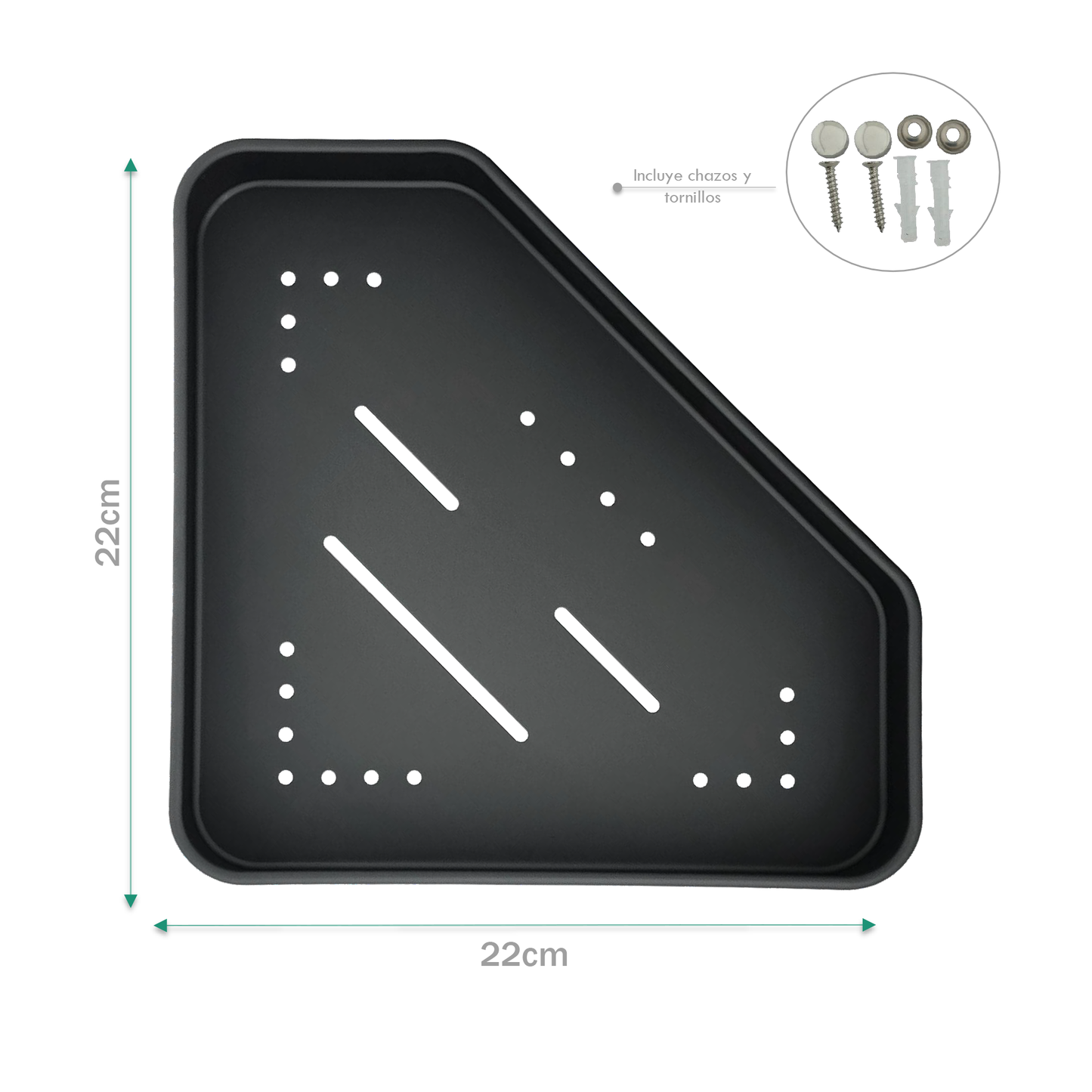 Repisa Esquinera para Baño Gris Aluminio Moderna