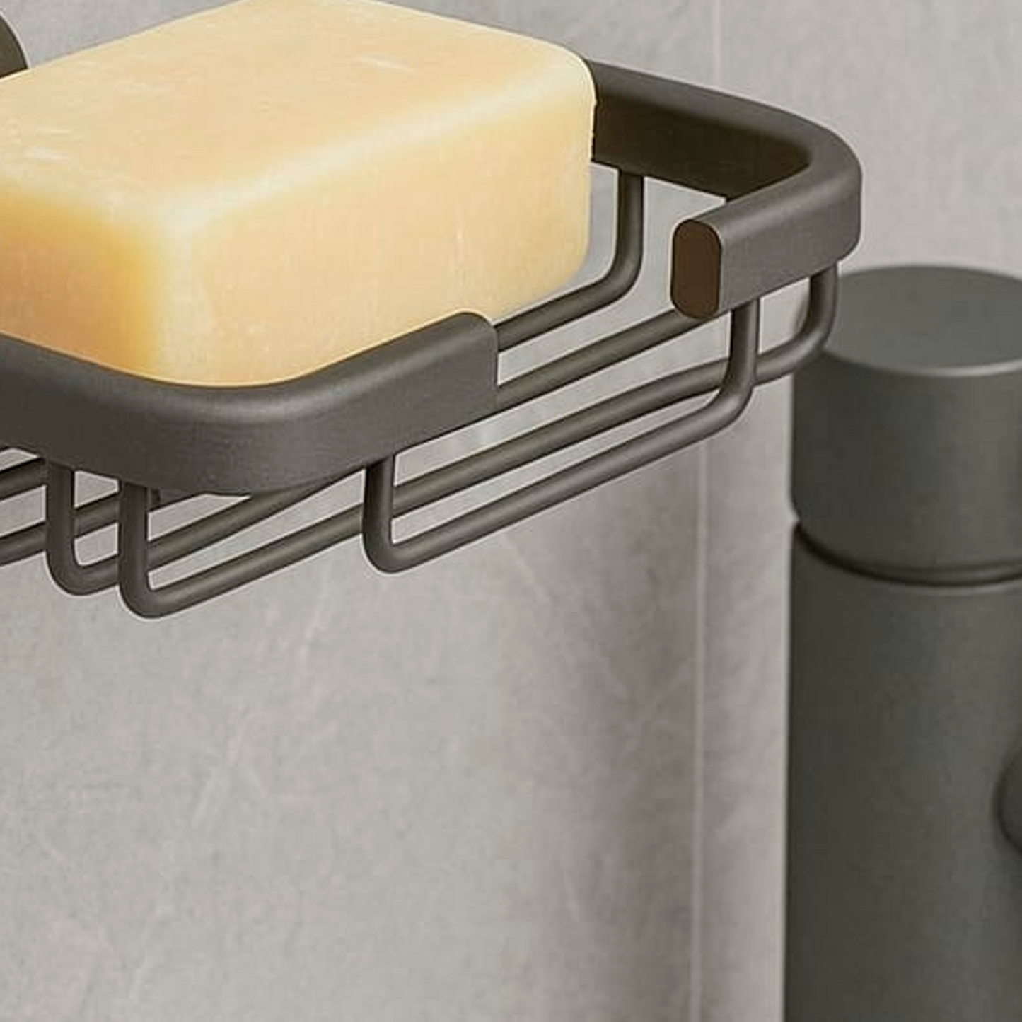 Jabonera Canastilla para Baño en Aluminio Gris Zafiro