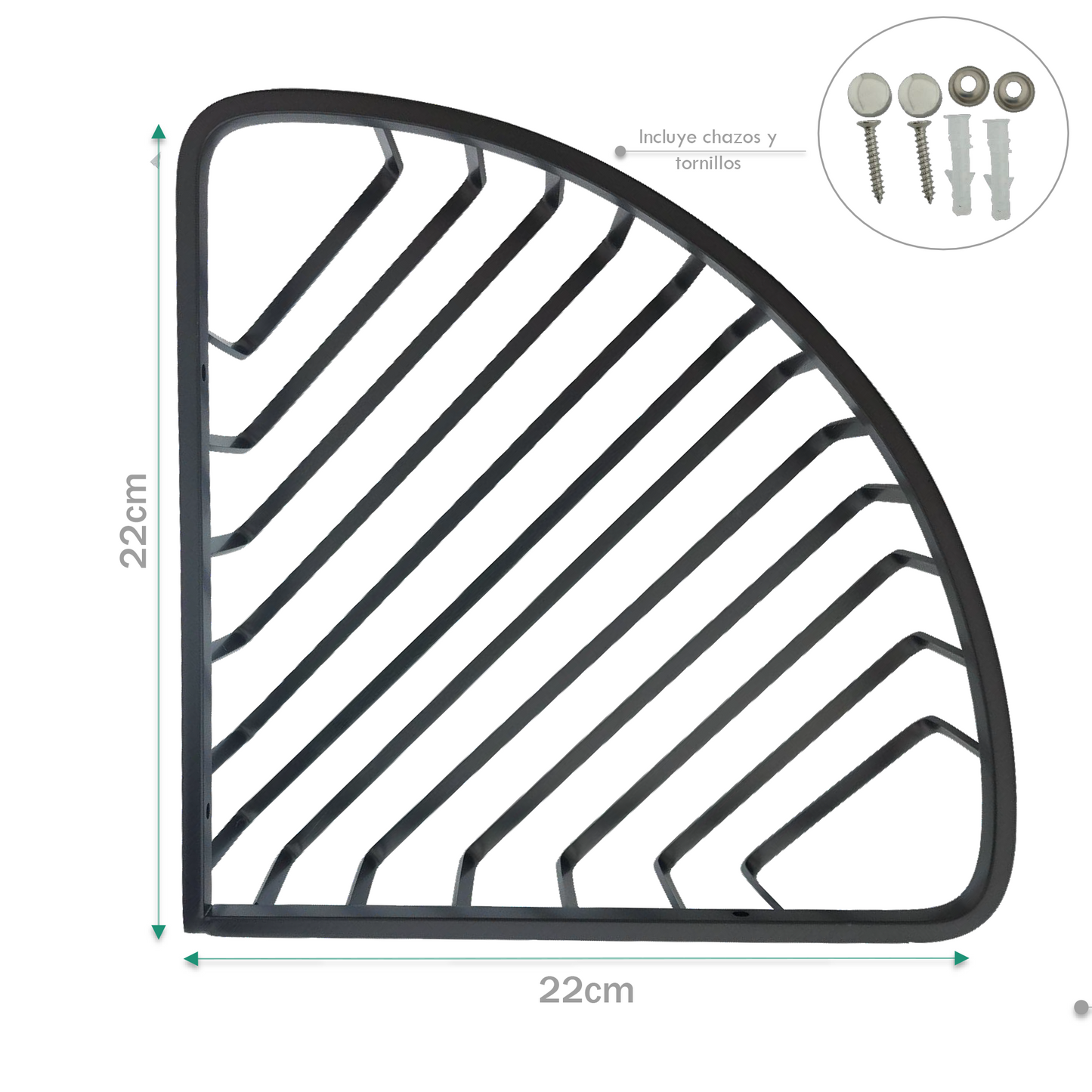 Jabonera Canastilla para Baño Esquinera Gray Gris