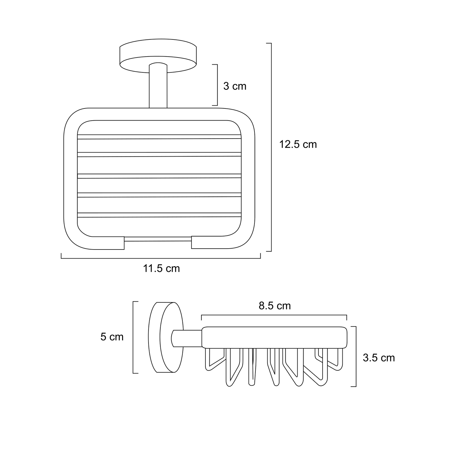Jabonera Canastilla para Baño Aluminio Dorado Diamante