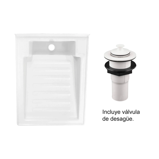 Lavadero Plastico 60*46cm Blanco