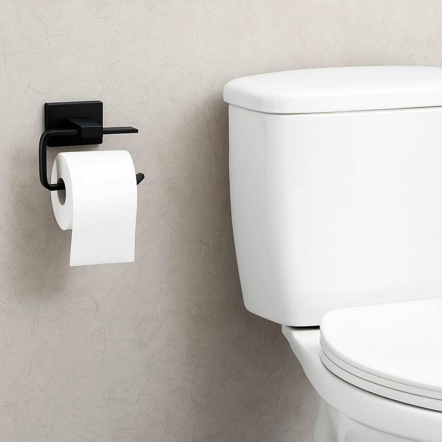 Portarrollo para Baño en Aluminio Negro Mate Perla