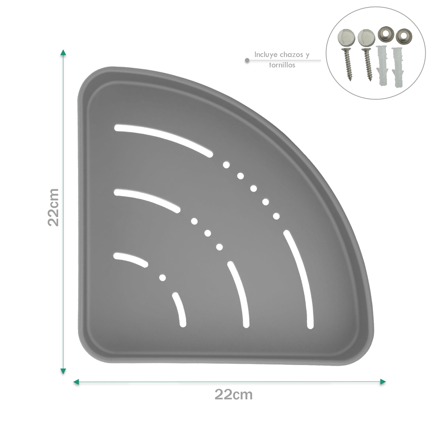 Repisa Esquinera para Baño Gris Aluminio