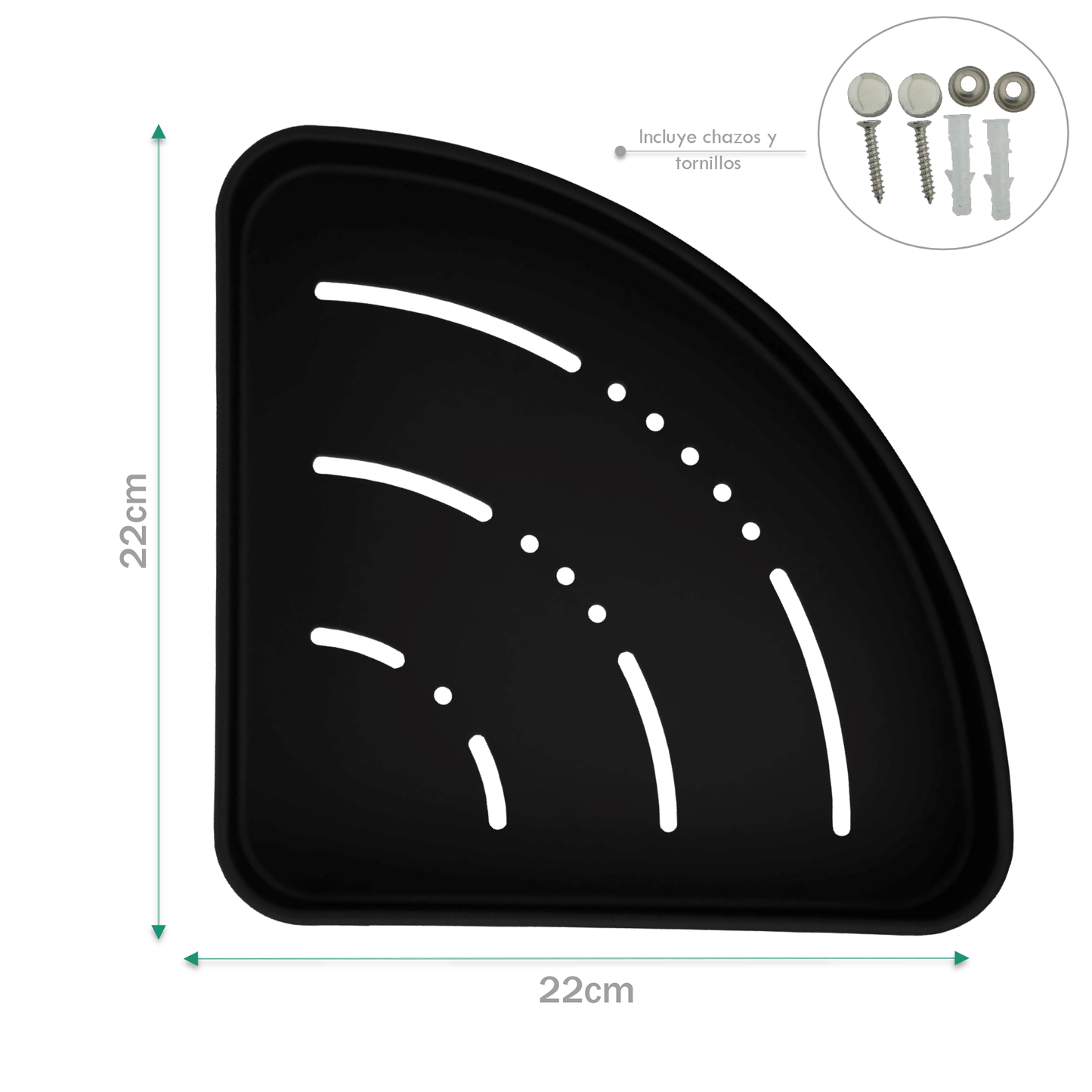 Repisa Esquinera para Baño Negra Aluminio