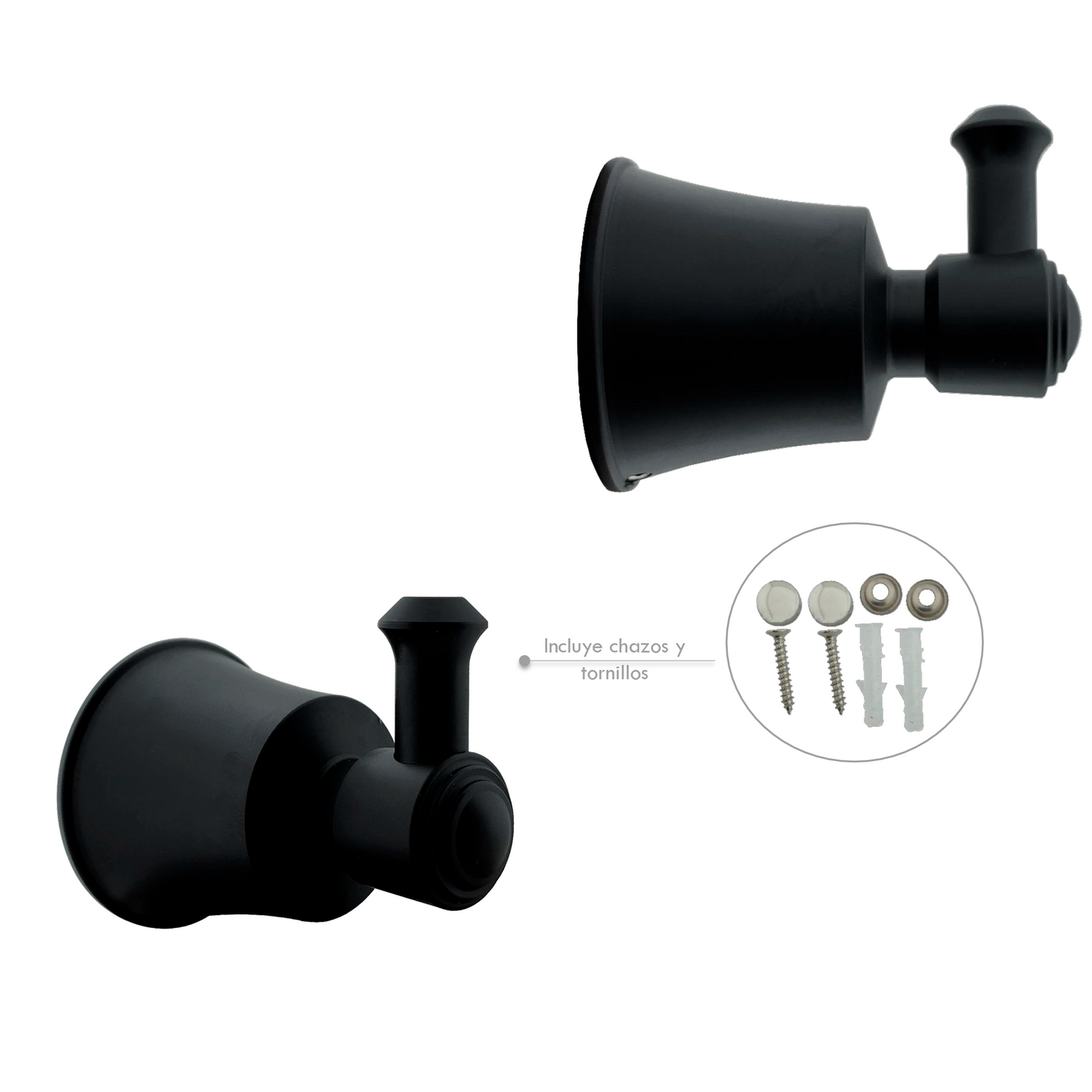 Perchero Para Baño en Aluminio Negro Mate Turmalina