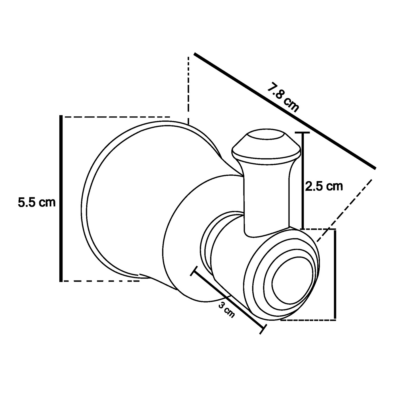 Perchero Para Baño en Aluminio Negro Mate Turmalina