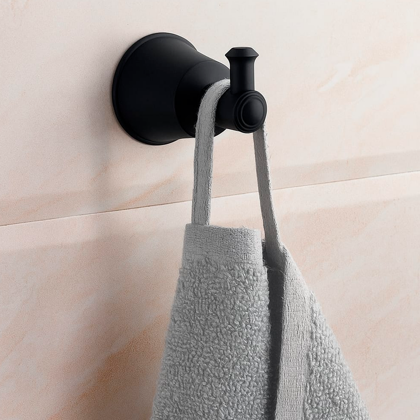 Perchero Para Baño en Aluminio Negro Mate Turmalina