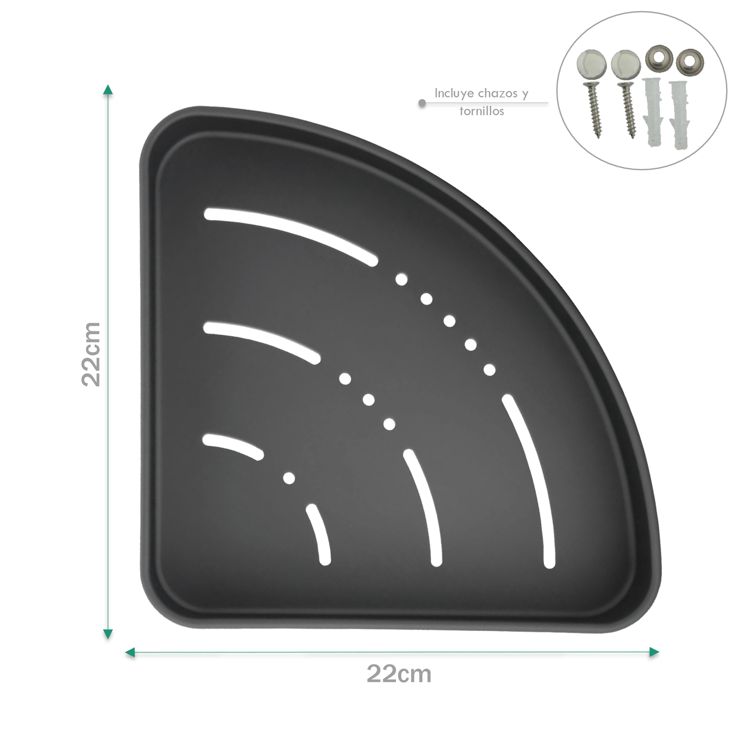 Repisa Esquinera para Baño Gris Gray Aluminio