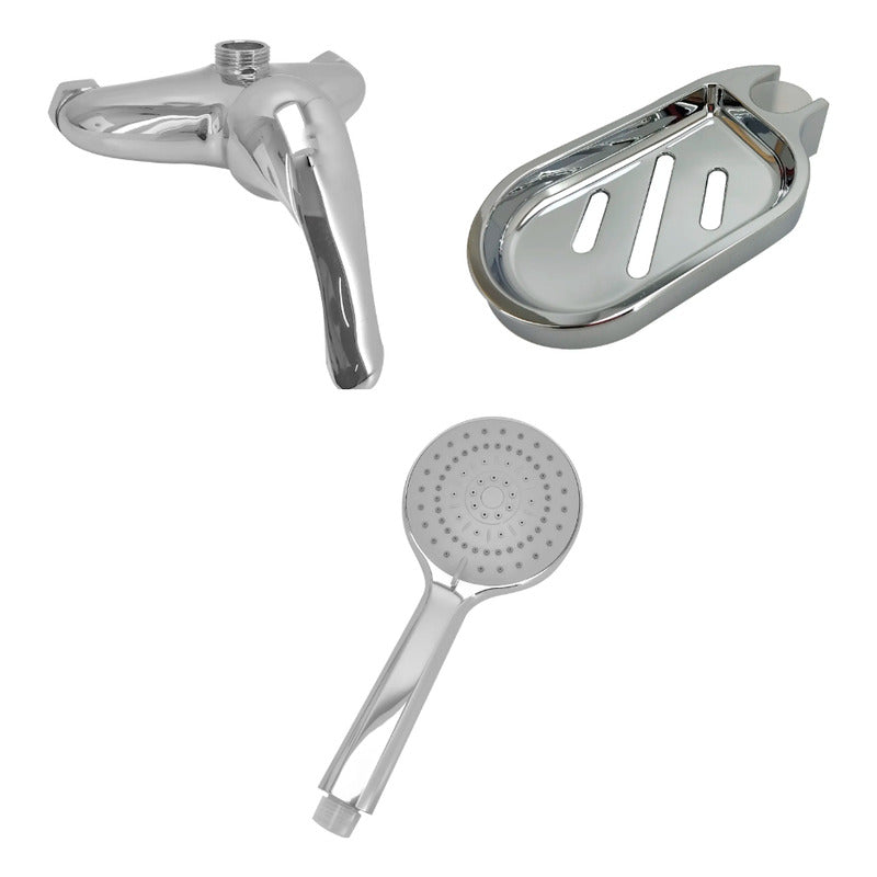 Columna Ducha Circular+teleducha Flexible En Acero Inox.