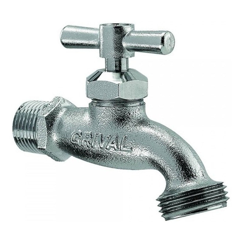 Griferia Llave Jardin Corriente Satinada Grival