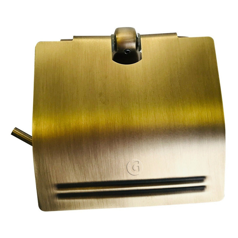 Papelera Vintage Baño Acabado Bronce Antiguo