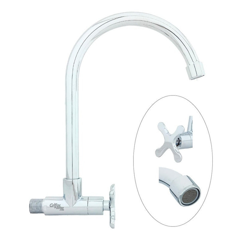 Grifería Lavaplatos De Pared Agua Fría De Pared Trébol