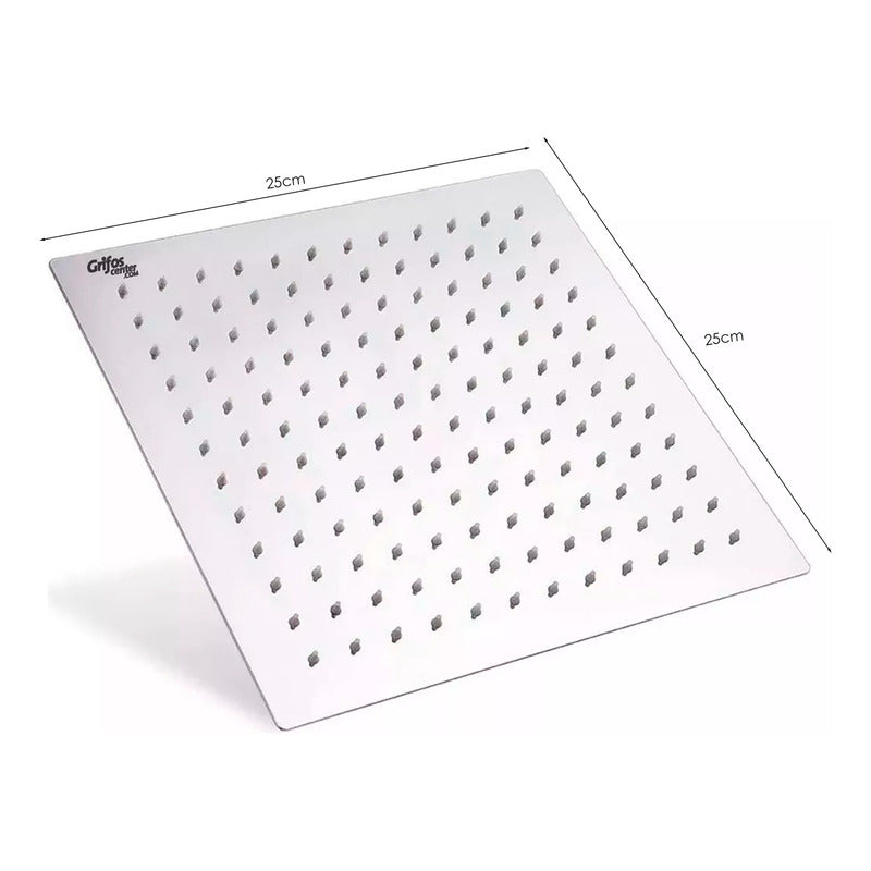 Regadera Ducha Metálica 25cm Extra Plana Kit Tubo Ducha