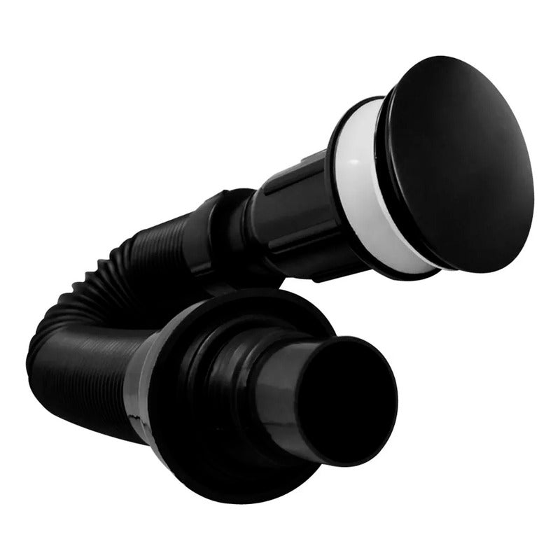 Desagüe Push Tipo Hongo Con Sifón Integrado Pvc Negro
