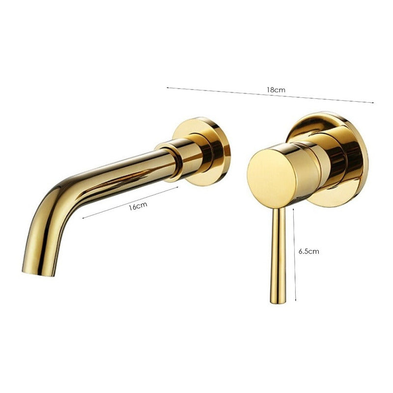 Grfieria Monocontrol Lavamanos Pared Oro Vintage