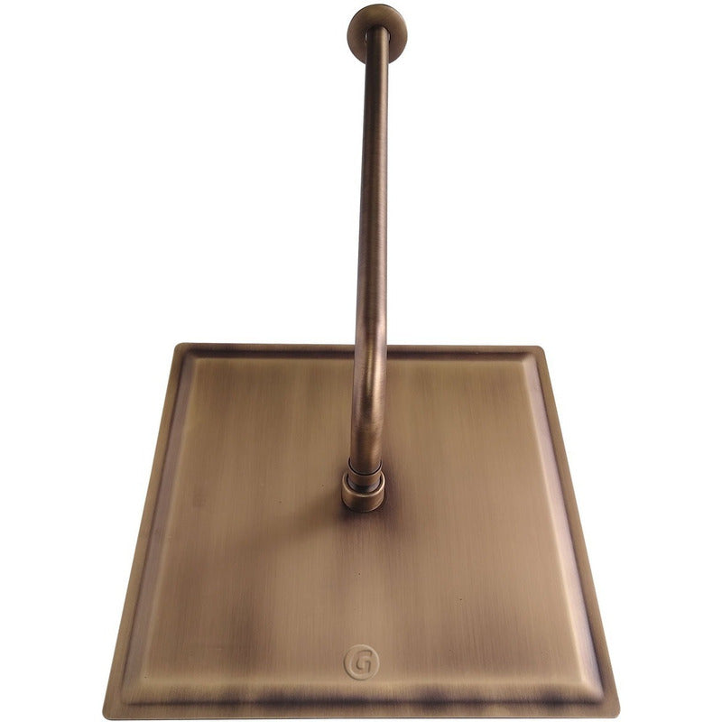 Ducha Cuadrada 25x25tubo 40cm Bronce Antiguo Vintage