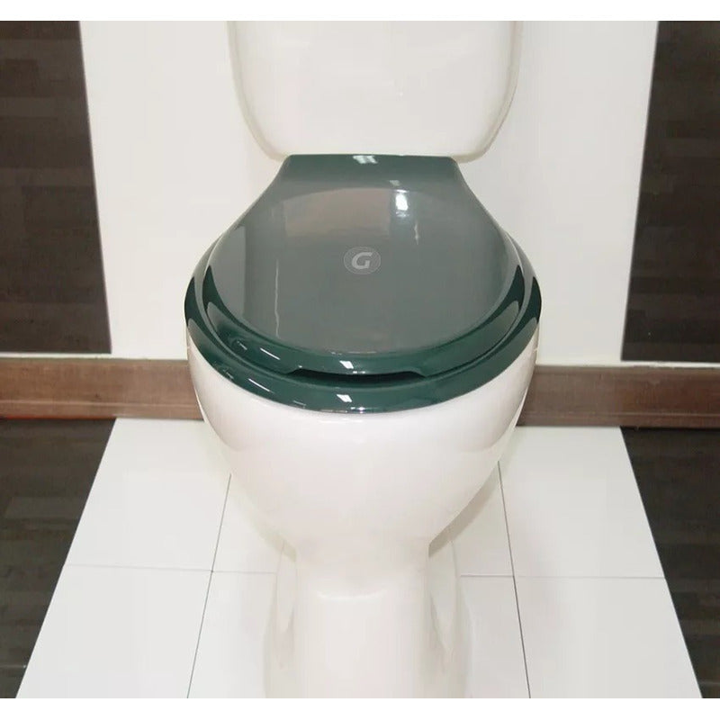 Asiento Universal Para Sanitario Redondo Verde Oscuro