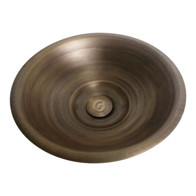 Lavamanos Circular 35cm Vintage Bronce Antiguo + Desague