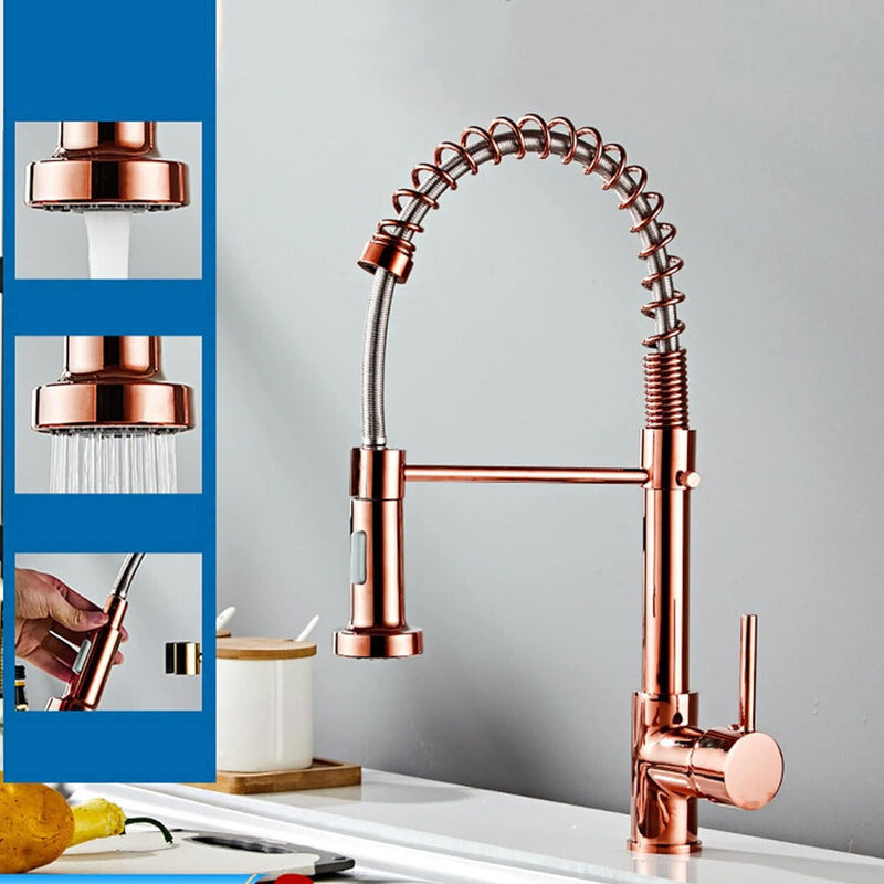Grifería Lavaplatos Monocontrol Extraíble Vintage Rose Gold