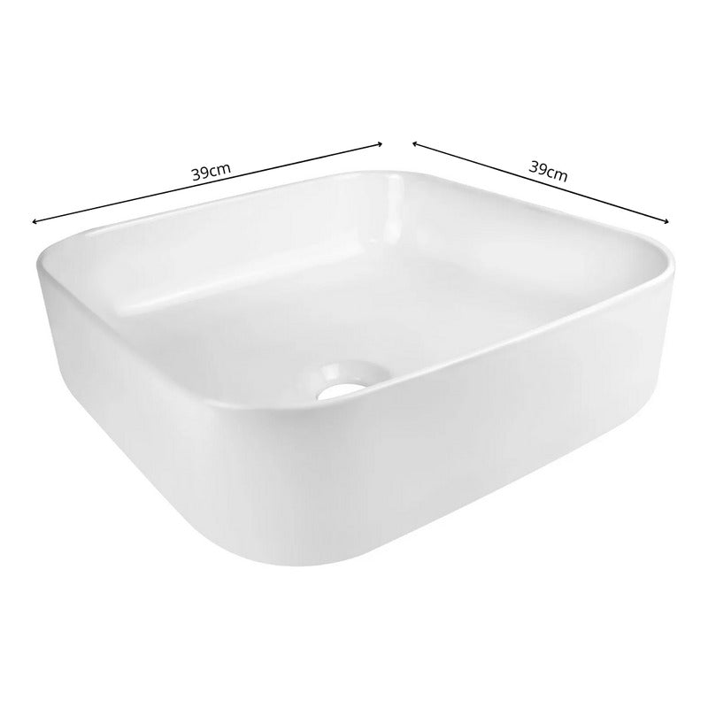 Lavamanos Cuadrado Blanco 39*39*13,5cm