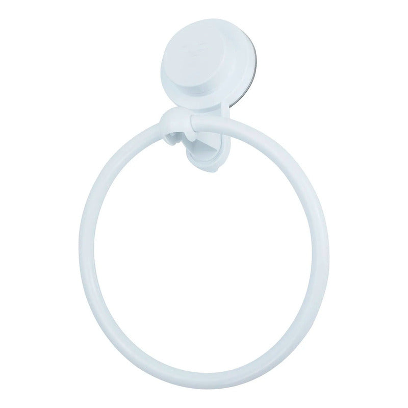 Toallero Para Baño En Aro Con Ventosa Blanco