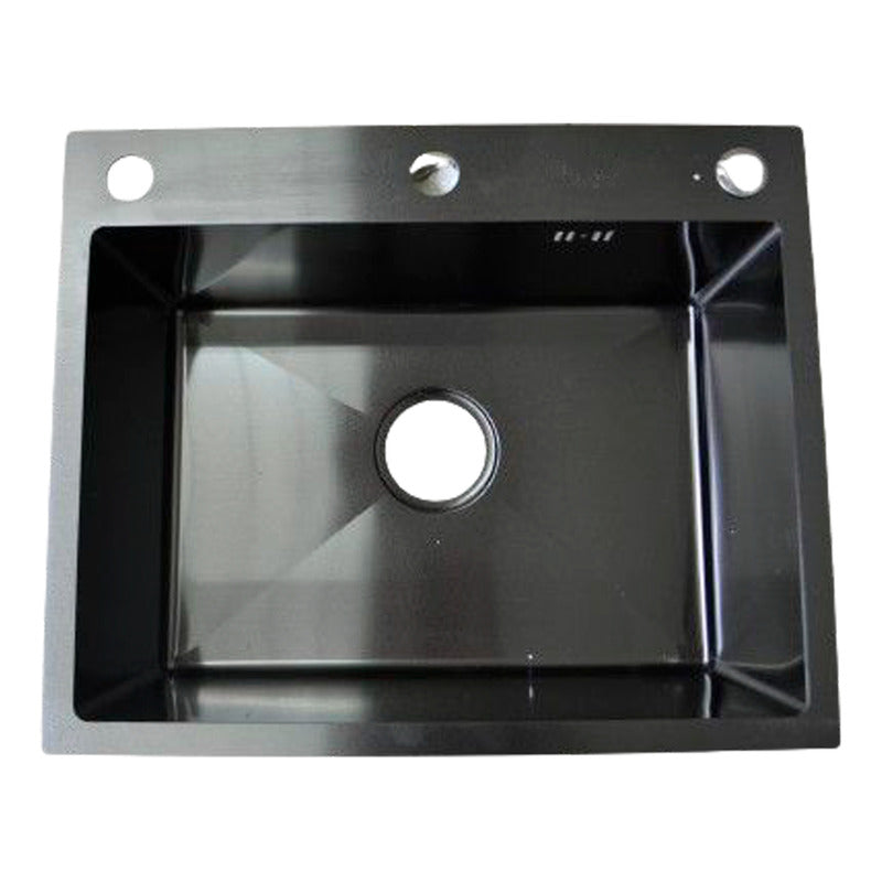 Lavaplatos En Acero 55*45*20cm Negro+accesorios