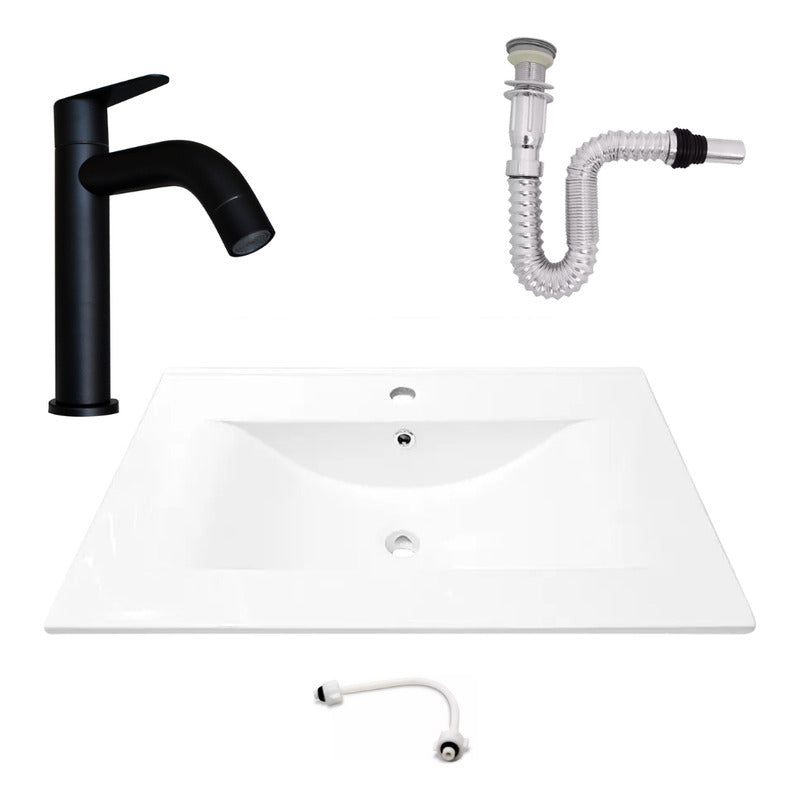 Kit Placa Lavamanos 71*46.5cm+griferia Agua Fria+push Flex.9