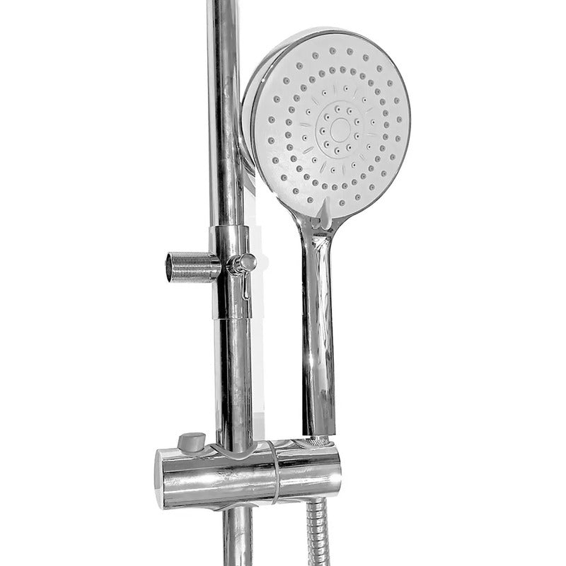 Columna De Ducha Circular Con Teleducha Cromada