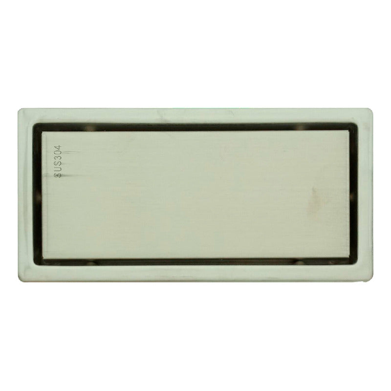 Rejilla De Piso Invisible Plateada Acero Inox. 20x10cm