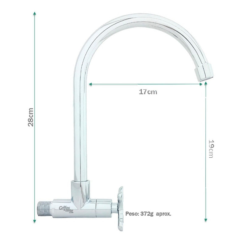 Grifería Lavaplatos De Pared Agua Fría De Pared Trébol