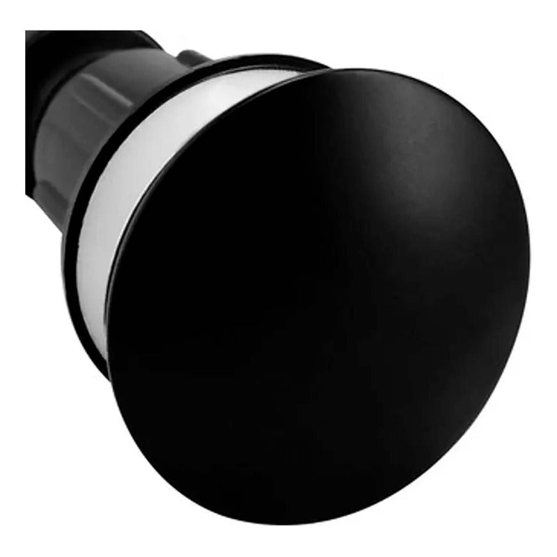 Sifón Lavamanos Flexible Gris Con Push Negro Mate