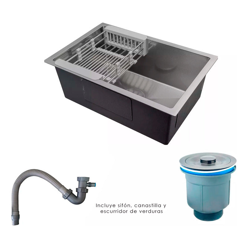 Combo Lavaplatos 51*45cm+griferia Industrial+accesorios