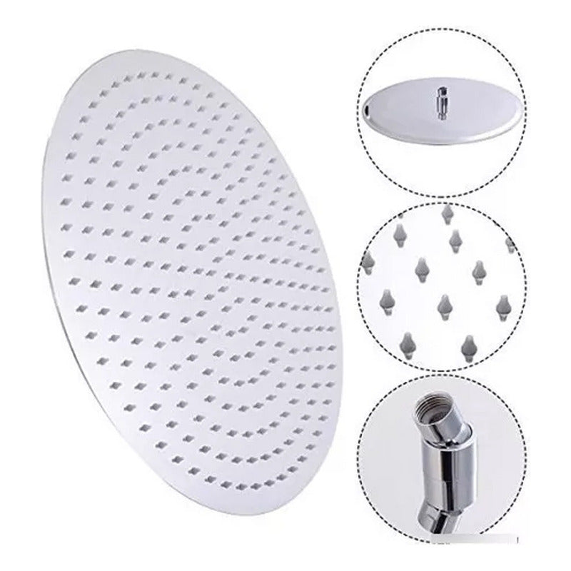 Regadera Ducha Redonda Cromada 12puLG