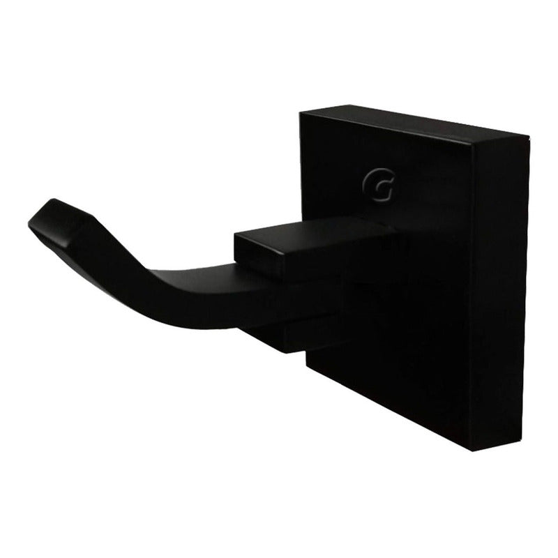 Set X4 De Accesorios Para Baño Cuadrados Color Negro