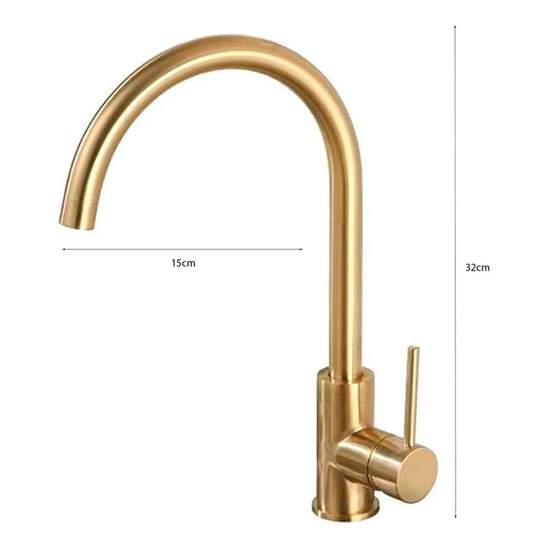 Combo Lavaplatos 51*45cm+griferia Lvp Oro Cepillado+acc1