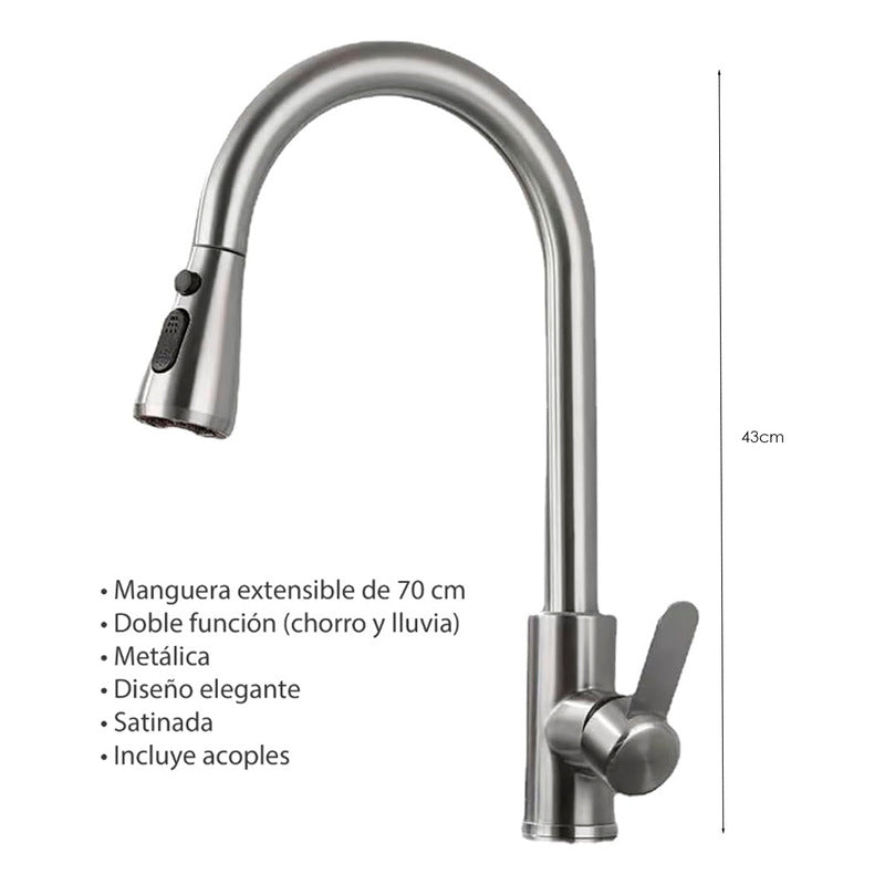 Griferia Lavaplatos Llave Flexible