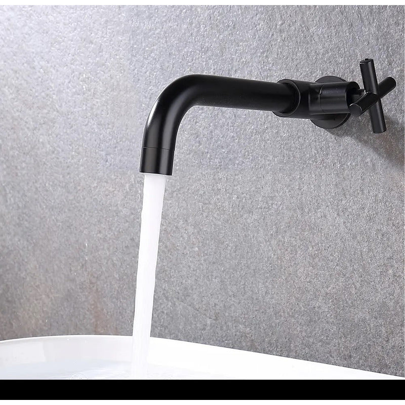 Llave Para Lavamanos De Pared Vintage Negra