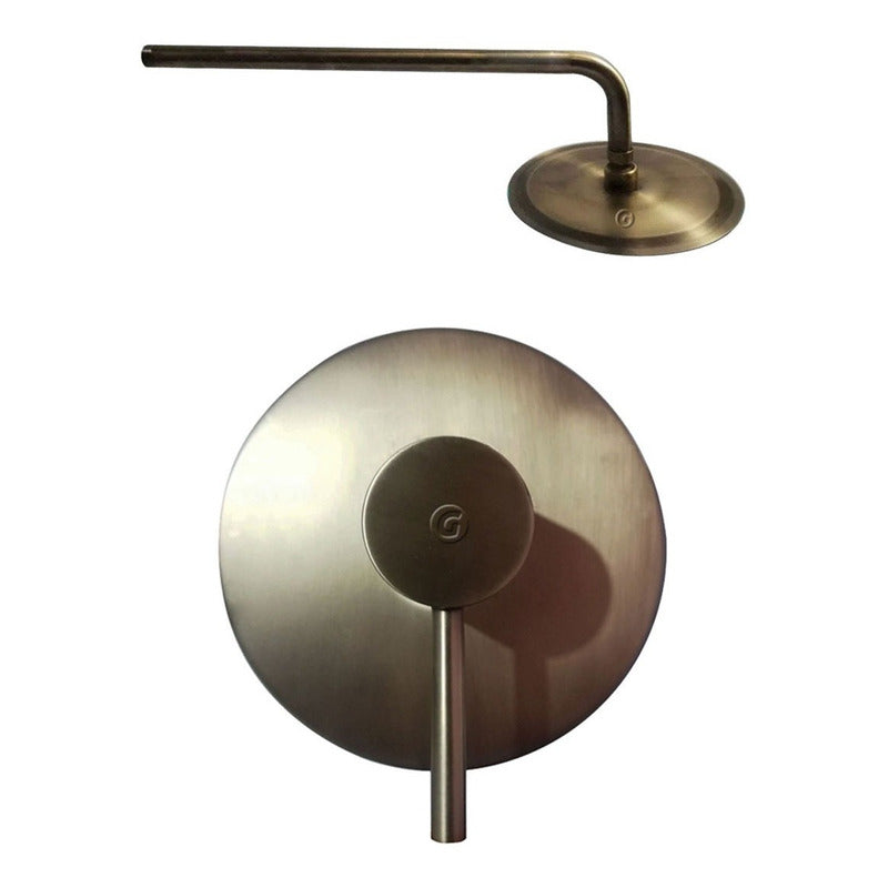 Ducha Monomando Bronce Antiguo + Ducha 20cm