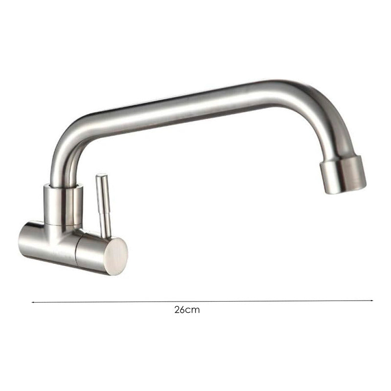 Griferia Lavaplatos Agua Fria De Pared Acero Inoxidable 304