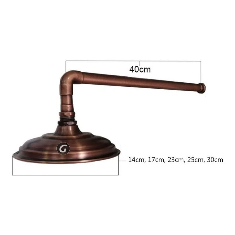 Ducha Cobre Antiguo 23 Cm Y Registro De Ducha Vitage