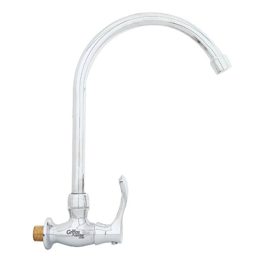 Grifería De Pared Agua Fría Cuello Ganso Rizio