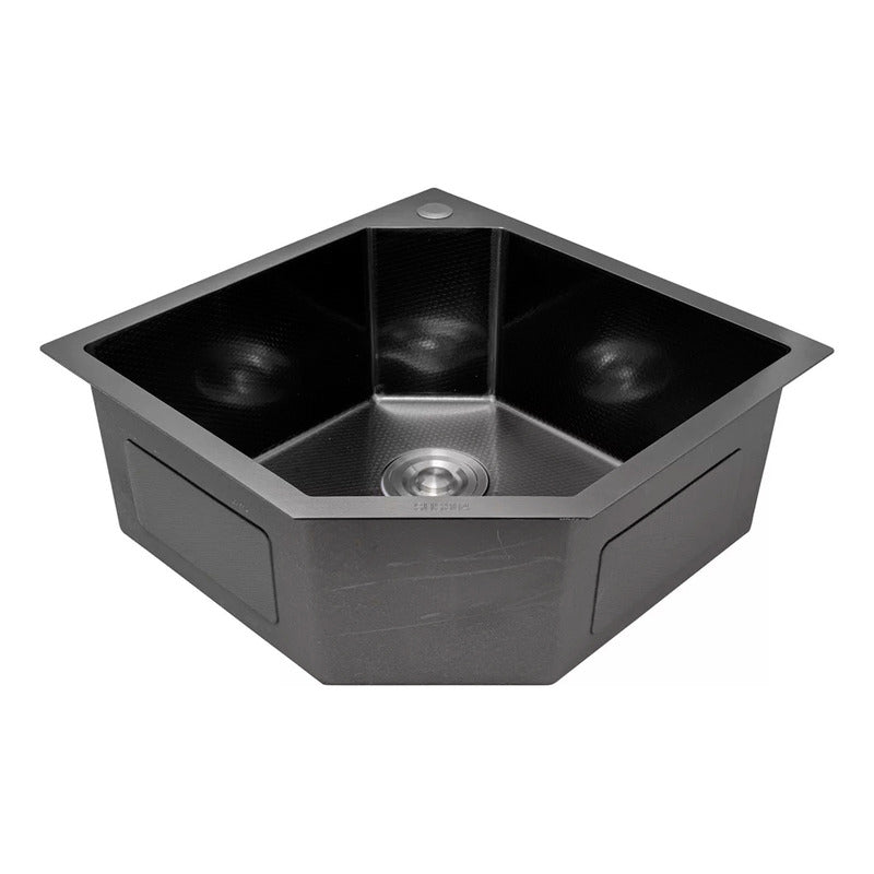 Lavaplatos Esquinero Negro 50x50cm Acero 304
