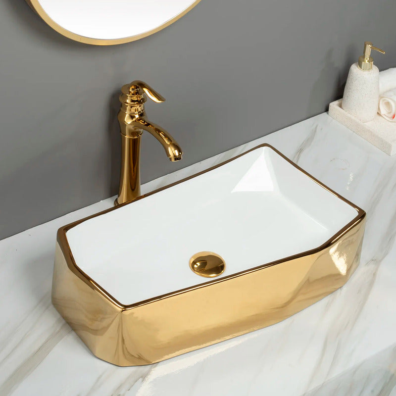 Lavamanos De Sobreponer Dorado Vicenza 55*33*12cm